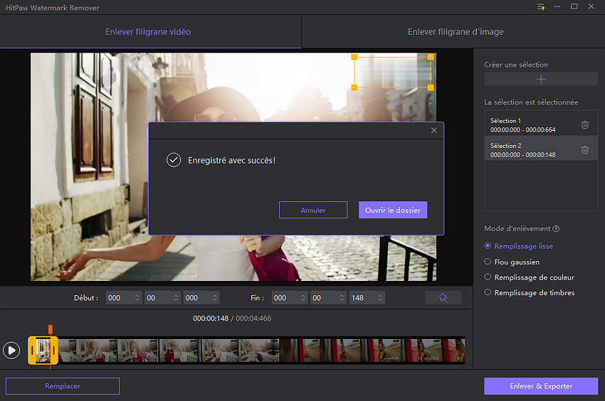 HitPaw Watermark Remover remove and export the video.