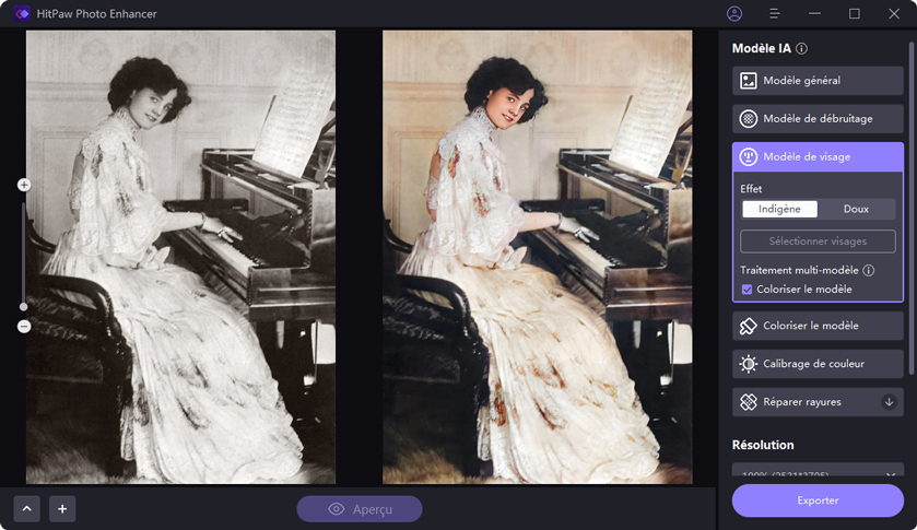 transformer photo noir et blanc en couleur - hitpaw