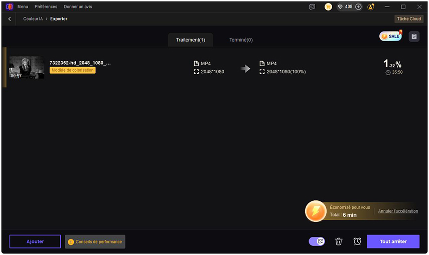 HitPaw Vikepea Couleur IA exporting process