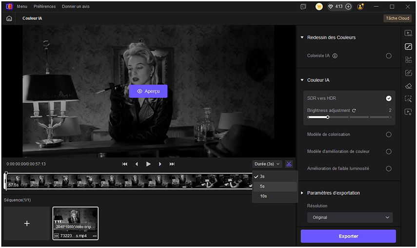 HitPaw Vikepea Couleur IA preview options