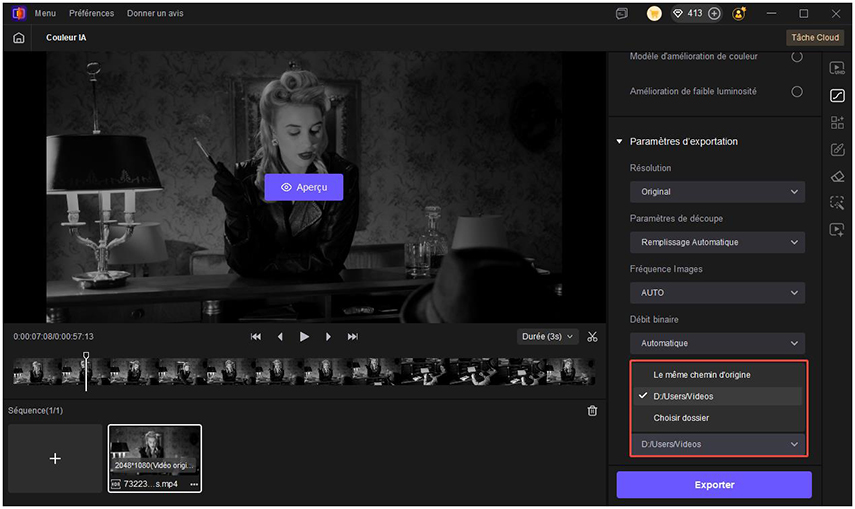 HitPaw Vikepea Couleur IA output options