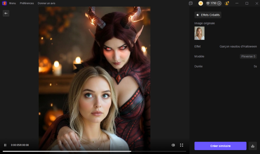 créer une vidéo IA avec cet effet créatif