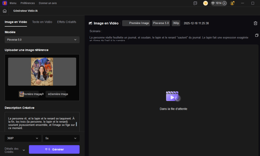 Générer une vidéo