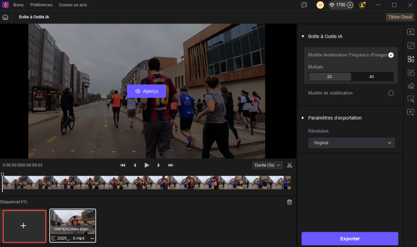 Importez vos clips à stabiliser