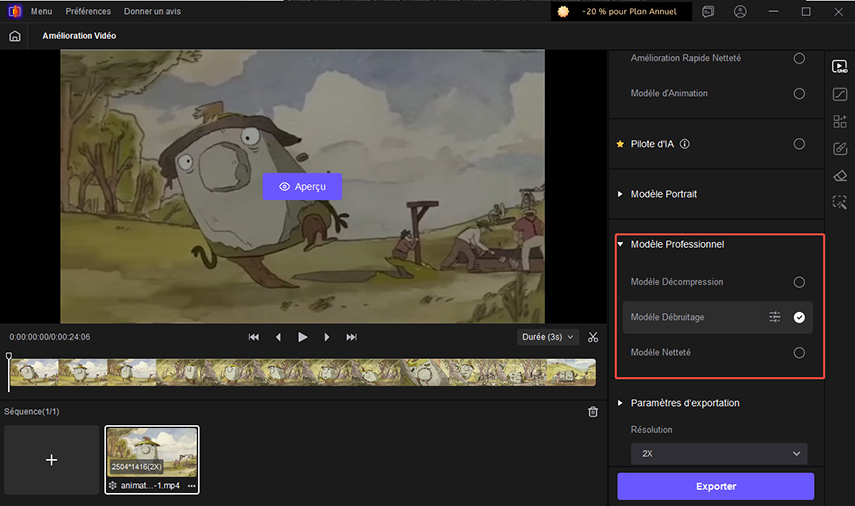 Sélectionnez le modèle IA