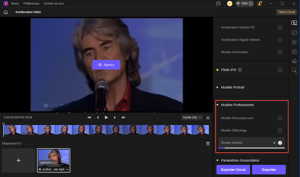 Choisir le modèle de netteté