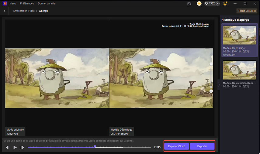 Réduction du bruit de la vidéo