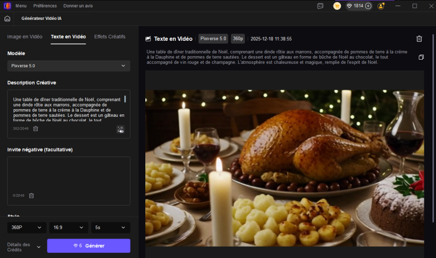 Prévisualiser et télécharger la vidéo générée