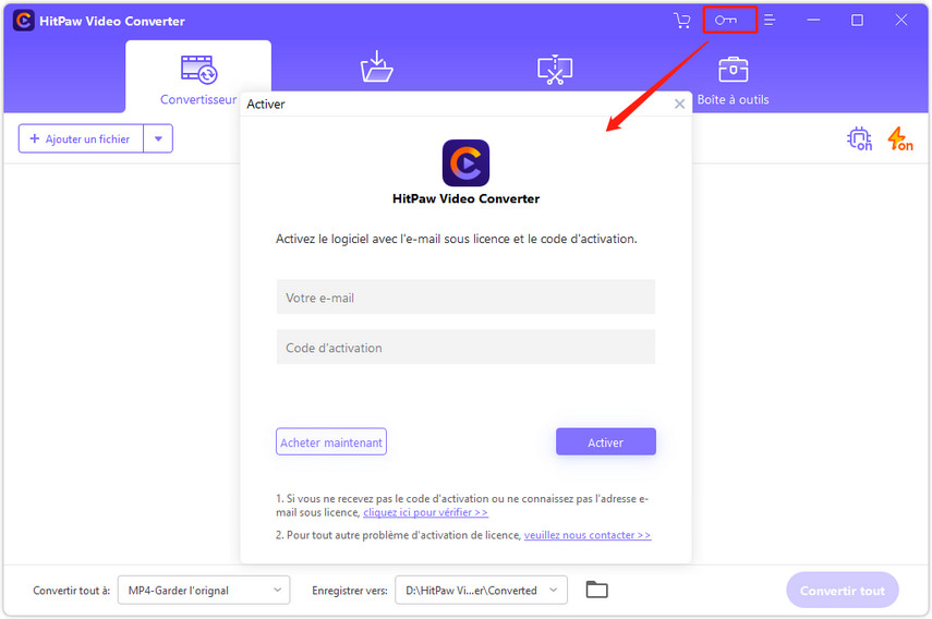 comment enregistrer produit hitpaw sur Windows