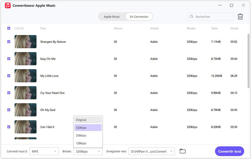 convertir Apple music en mp3 320kbps