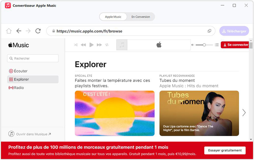 interface de convertisseur apple music