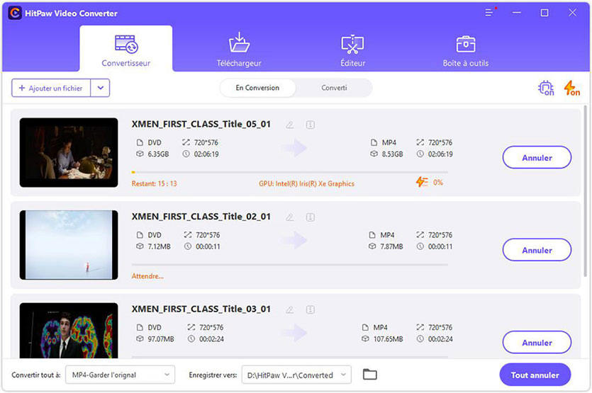 convertir dvd avec hitpaw video converter