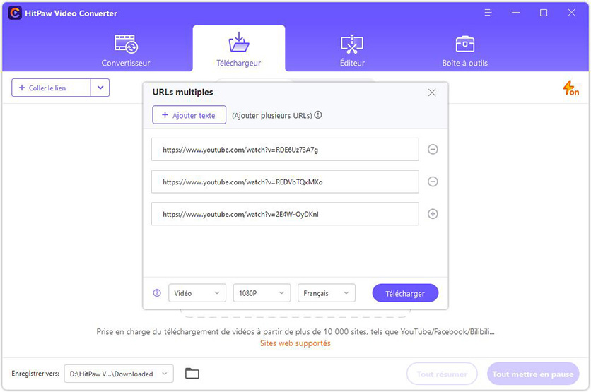 télécharger plusieurs URL