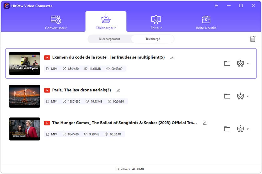 plusieurs vidéos sont téléchargées avec succès