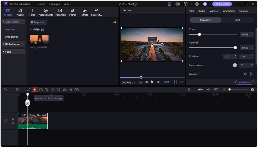 freeze frame video