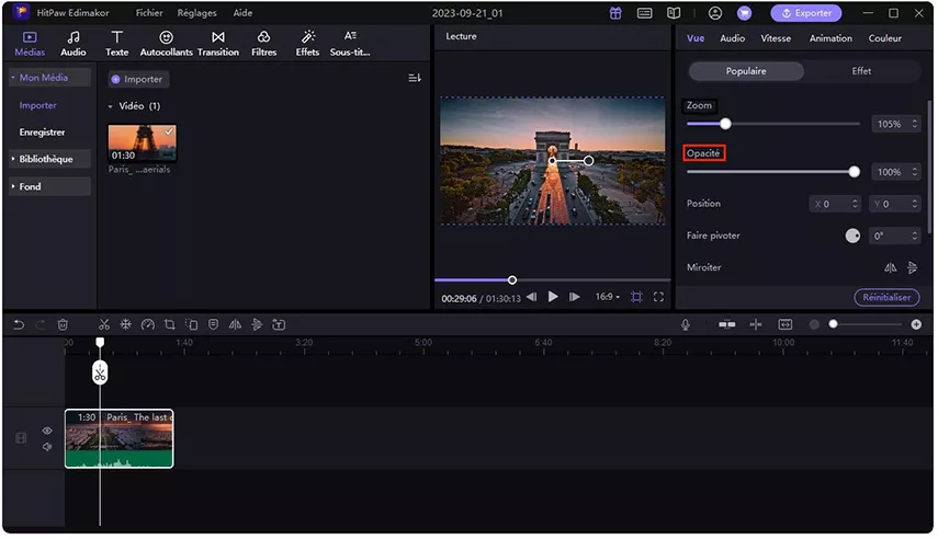 video opacity