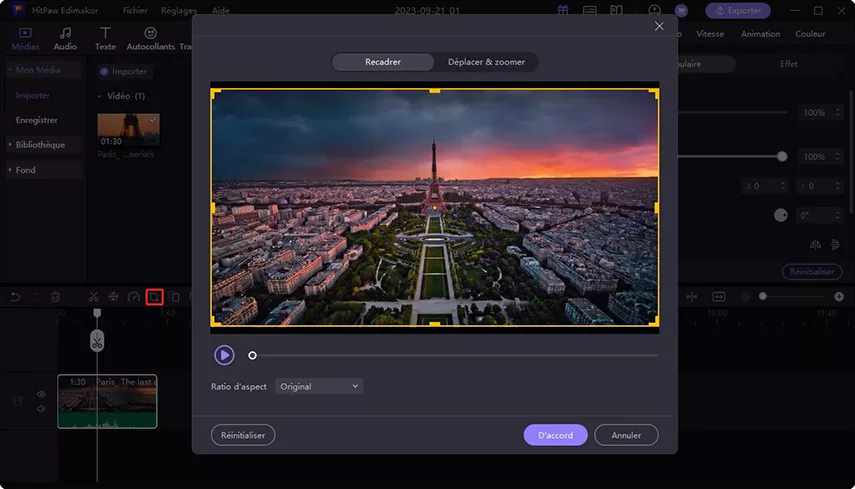 crop the video