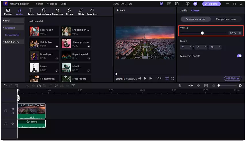 change audio speed