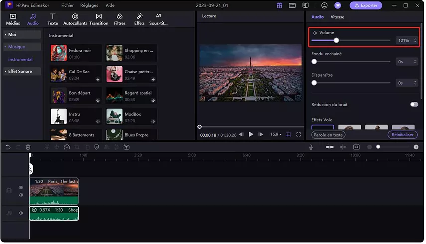 change audio volume