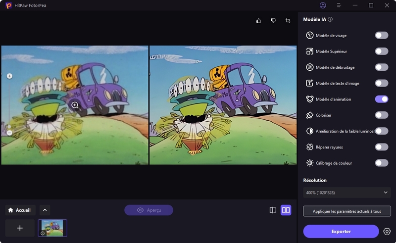 modèle animation de HitPaw FotorPea