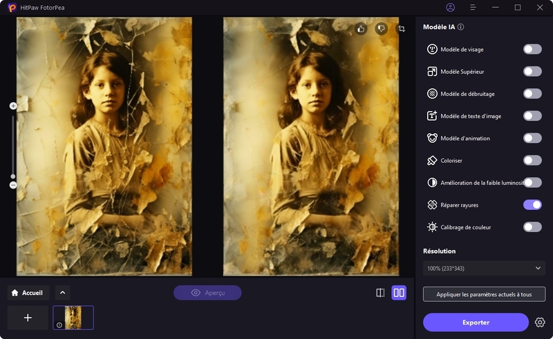 réparer une vieille photo avec HitPaw Fotorpea