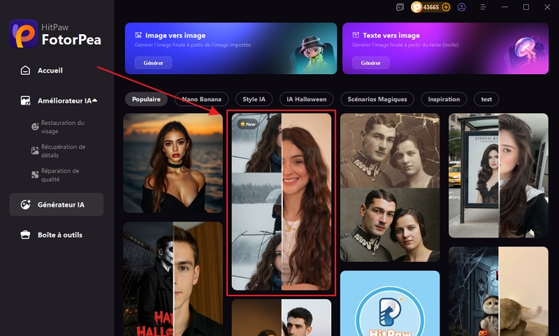 Sélectionner modèle Effet Neige IA
