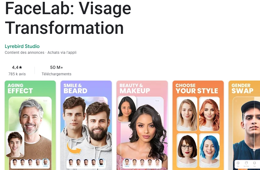 application pour vieillir le visage - agingbooth
