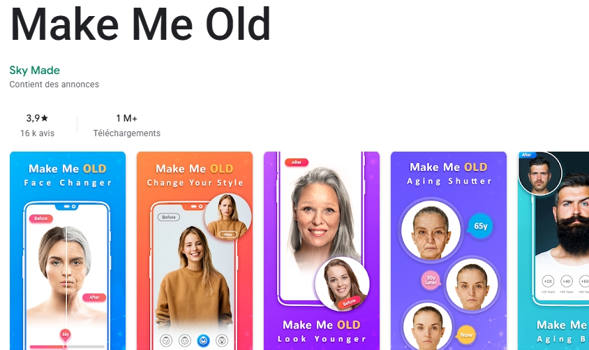 application pour vieillir son visage - age face
