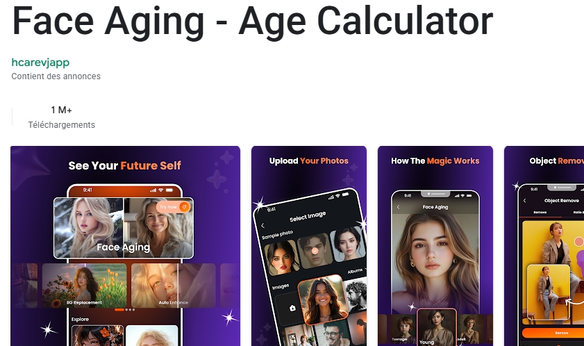 application pour vieillir – face app