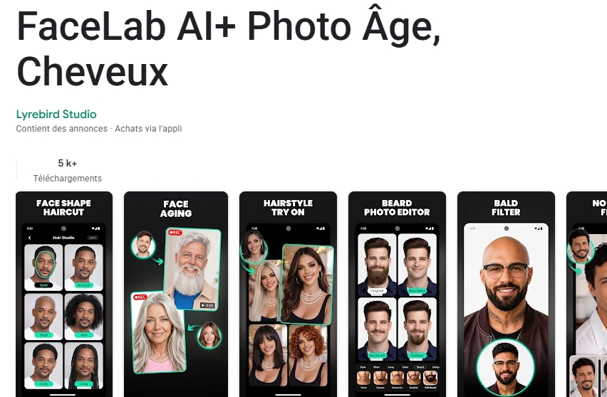 application vieillissement - magic face