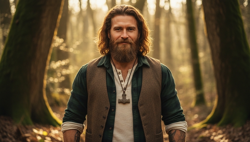 cheveux long barbe
