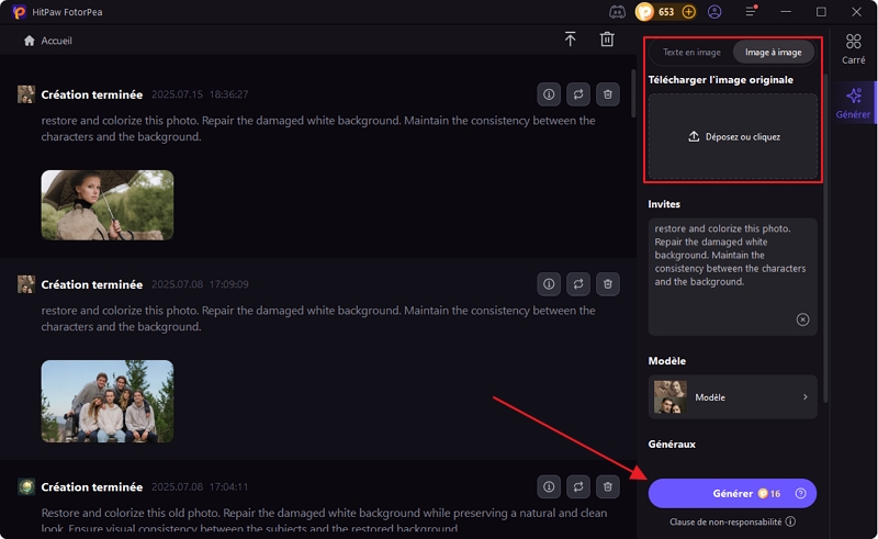 utiliser HitPaw FotorPea pour coloriser des photos en noir et blanc