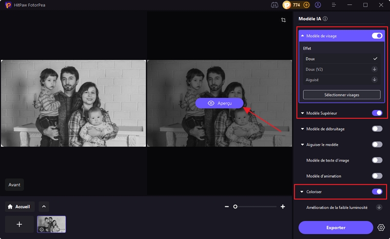 coloriser une photo noir et blanc