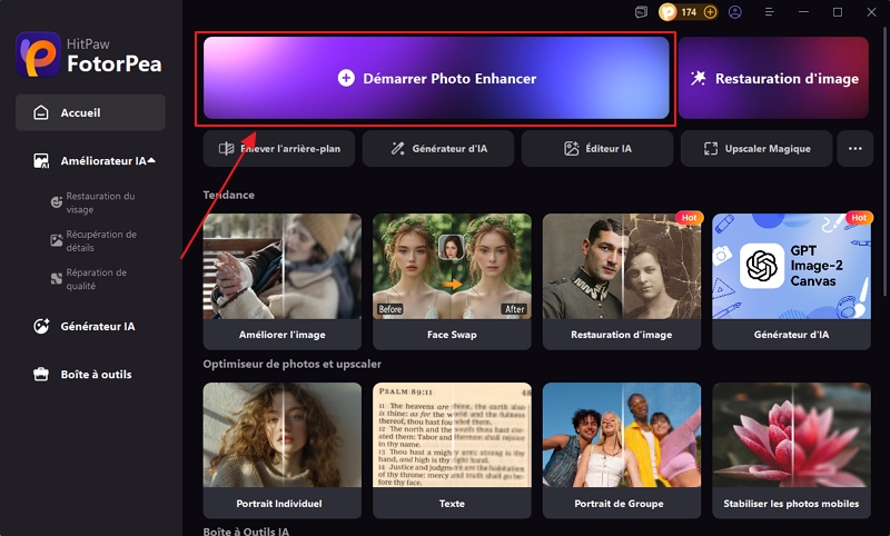 interface HitPaw FotorPea