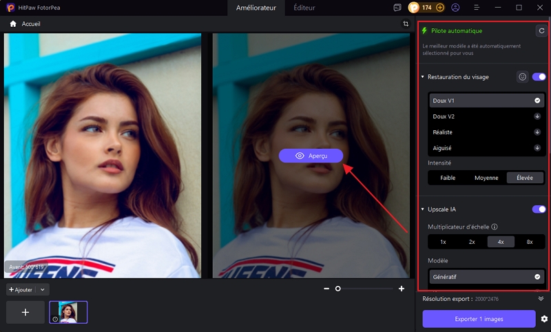comment rendre une photo nette avec HitPaw FotorPea