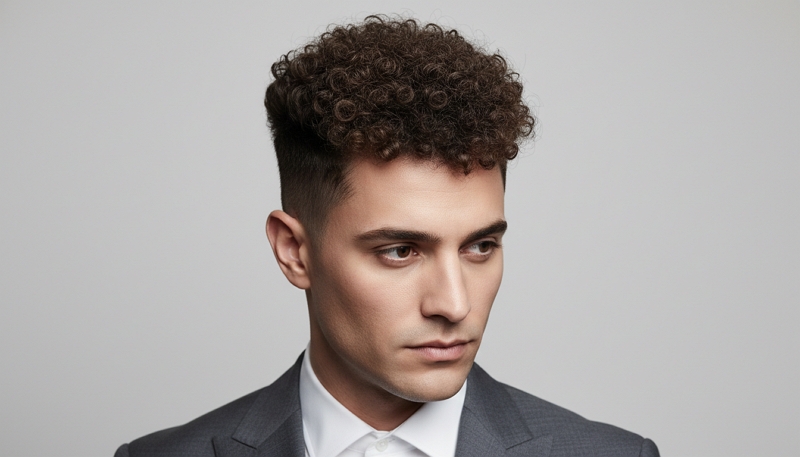 dégradé cheveux bouclés homme