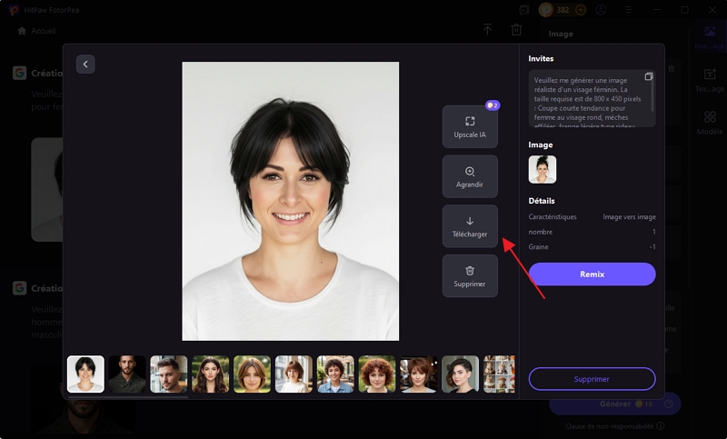 exporter image générée