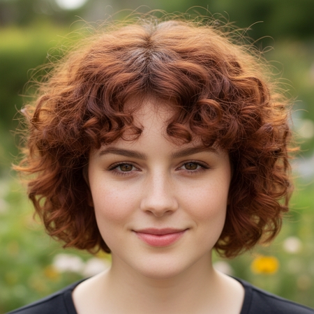 visage rond coupe cheveux frisés naturel