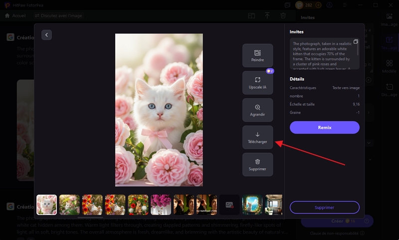 télécharger l'image générée par l'IA