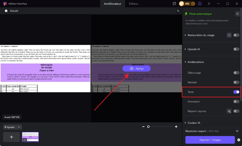 deflouter un texte sur image