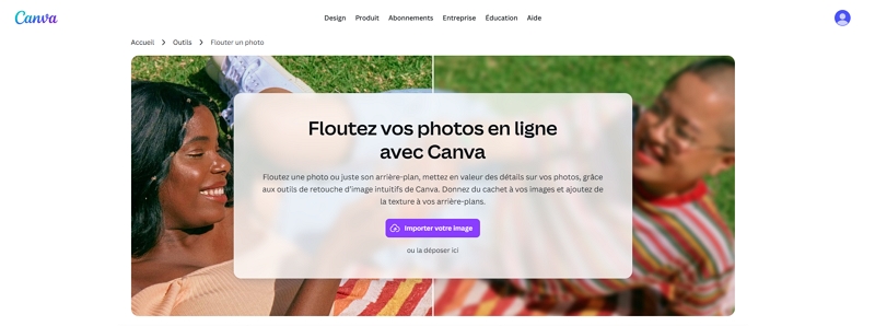 flouter une photo canva