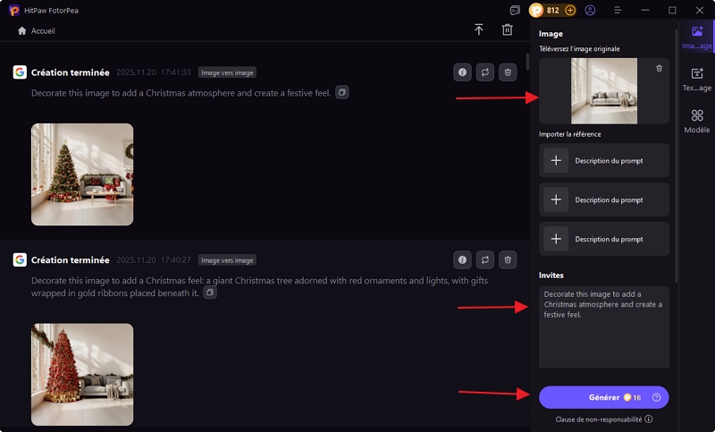 Générer image avec HitPaw FotorPea