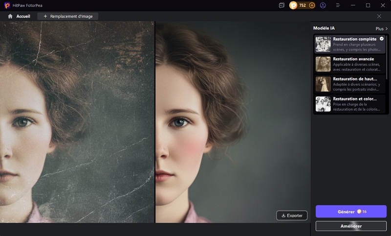 HitPaw FotorPea améliorer ancienne photo