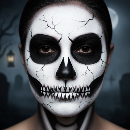 Maquillage Effrayant de Squelette