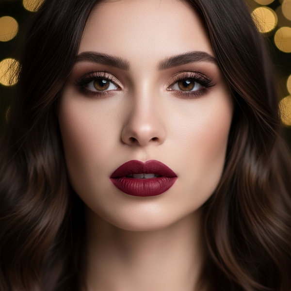 maquillage Noël - Élégance Rouge Profonde