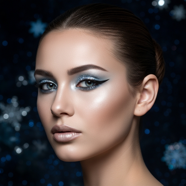 maquillage Noël - Éclat Glacé