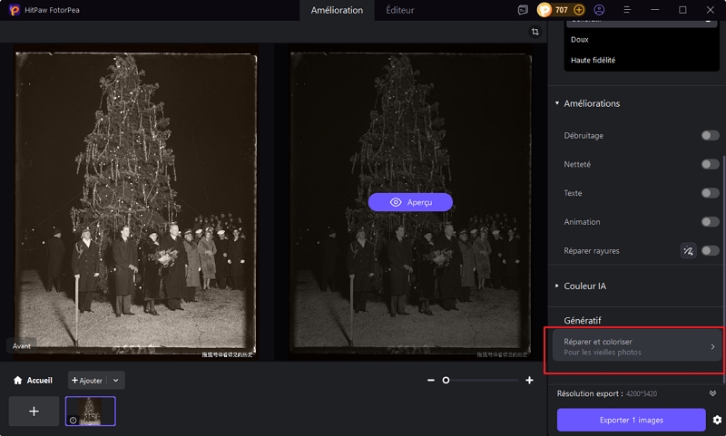 Réparer et coloriser images