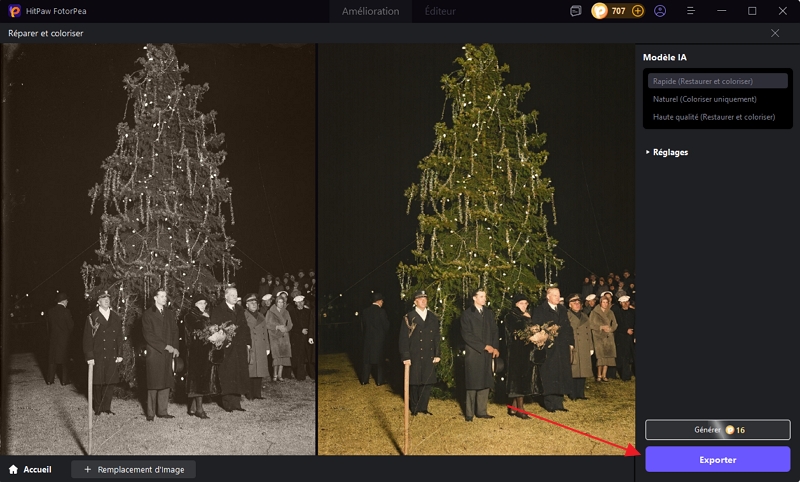 Exporter image généré IA