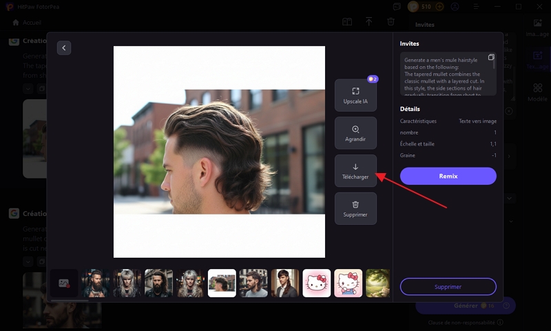 image coupe mulet générée par HitPaw FotorPea