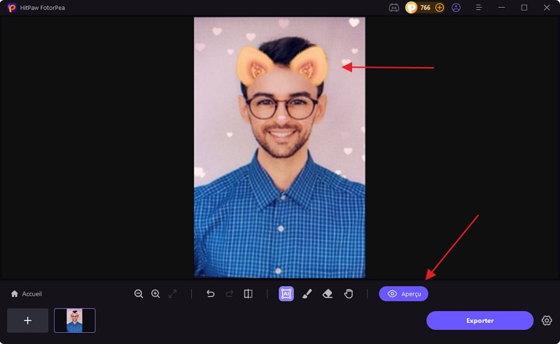 aperçu des résultats finaux dans FotorPea